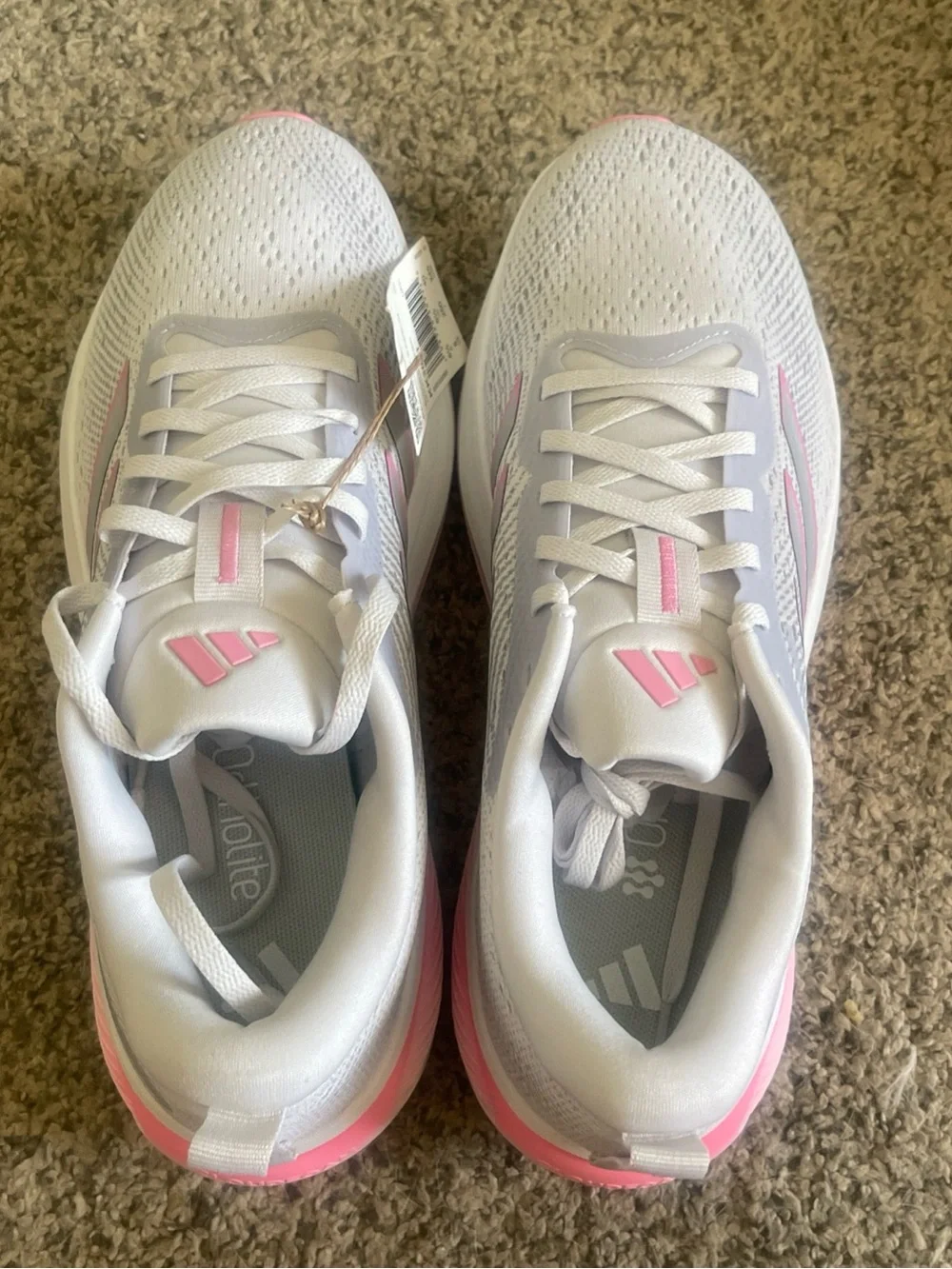 Adidas Response Pace W Women's Running Shoes - Light Gray with Pink Accents W 8